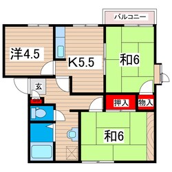 シャトー桜川Ａの物件間取画像